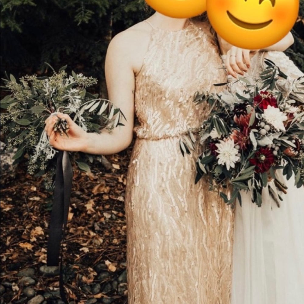 BHLDN Blush/Nude Sequin Bridesmaids Dress